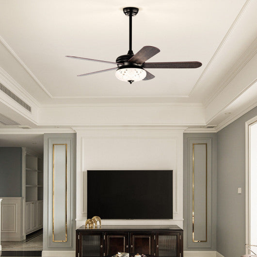 52 Inches Ceiling Fan with Remote Control-Walnut