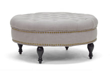 Load image into Gallery viewer, Baxton Studio Palfrey Beige Linen Modern Tufted Ottoman
