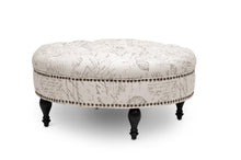 Load image into Gallery viewer, Baxton Studio Palfrey Beige Script Print Modern Tufted Ottoman
