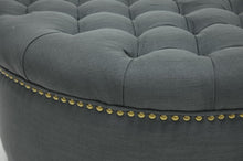 Load image into Gallery viewer, Baxton Studio Iglehart Gray Linen Modern Tufted Ottoman
