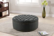 Load image into Gallery viewer, Baxton Studio Iglehart Gray Linen Modern Tufted Ottoman
