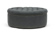 Load image into Gallery viewer, Baxton Studio Iglehart Gray Linen Modern Tufted Ottoman
