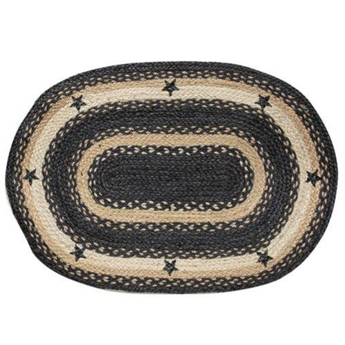 Primitive Pewter Star Braided Rug 20