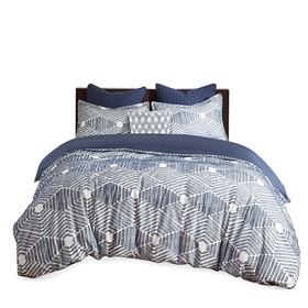 INK+IVY Ellipse 100% Cotton Clipped Jacquard Duvet Cover Set II12-1071 By Olliix