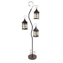 Load image into Gallery viewer, Whimsical Metal Lantern Tree with 3 Candle Holders 6&#39;H
