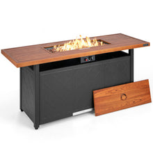 Load image into Gallery viewer, 57 Inch 50 000 BTU Rectangular Propane Outdoor Fire Pit Table-Brown
