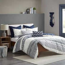 Load image into Gallery viewer, INK+IVY Mila 100% Cotton Printed Duvet Cover Set W/ Chenille II12-1063 By Olliix
