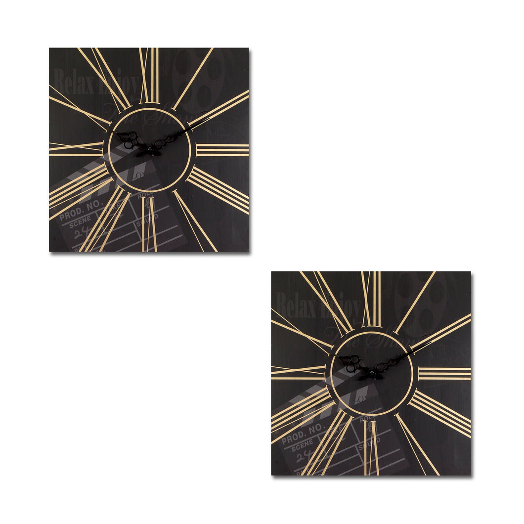 Modern Movie Theatre Wall Clock (Set of 2) 15.5