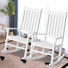 Load image into Gallery viewer, Indoor Outdoor Wooden High Back Rocking Chair-White
