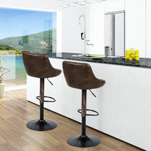 Load image into Gallery viewer, Set of 2 Adjustable Bar Stools with Backrest and Footrest
