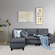 Load image into Gallery viewer, L-shaped Convertible Sectional Sofa  with Soft Back Cushion-Dark Gray
