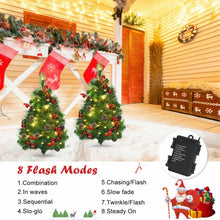 Load image into Gallery viewer, Set of 2 24 Inch Battery Powered Pre-lit Pathway Holiday Christmas Trees
