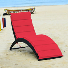 Load image into Gallery viewer, Folding Patio Rattan Portable Lounge Chair Chaise with Cushion-Red
