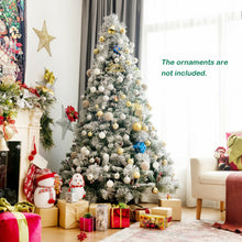 Load image into Gallery viewer, 7 Feet Snow Flocked Christmas Tree with Pine Cone and Red Berries
