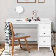 Load image into Gallery viewer, 3-Drawer Home Office Study Computer Desk with Spacious Desktop-White
