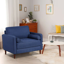 Load image into Gallery viewer, Accent Oversized Linen Club Armchair with Pillows and Rubber Wood Legs
