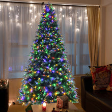 Load image into Gallery viewer, Pre-Lit Snowy Christmas Hinged Tree with Multi-Color Lights-9&#39;
