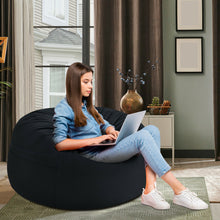 Load image into Gallery viewer, 3 Feet Bean Bag Chair with Microfiber Cover and Independent Sponge Filling-Black
