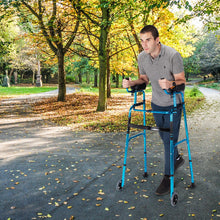 Load image into Gallery viewer, Folding Adjustable Aluminum Wheel Walking Frame-Navy
