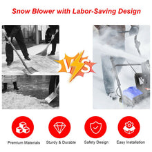 Load image into Gallery viewer, Electric Snow Thrower with Chute Rotation and 2 Transport Wheels-Blue
