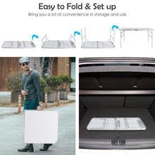 Load image into Gallery viewer, 2 Pieces Folding Utility Table with Carrying Handle-White
