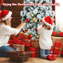 Load image into Gallery viewer, Flocked Hinged Artificial Christmas Slim Tree with Pine Needles-5 ft
