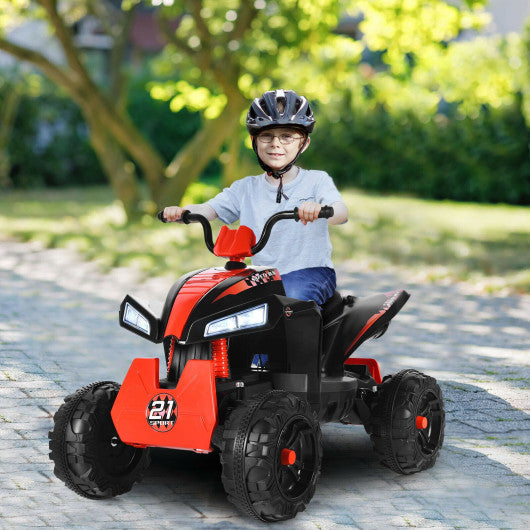 4 Wheels Quad Spring Suspension Kids Ride On ATV-Black
