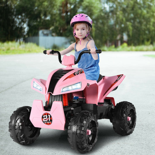4 Wheels Quad Spring Suspension Kids Ride On ATV-Pink