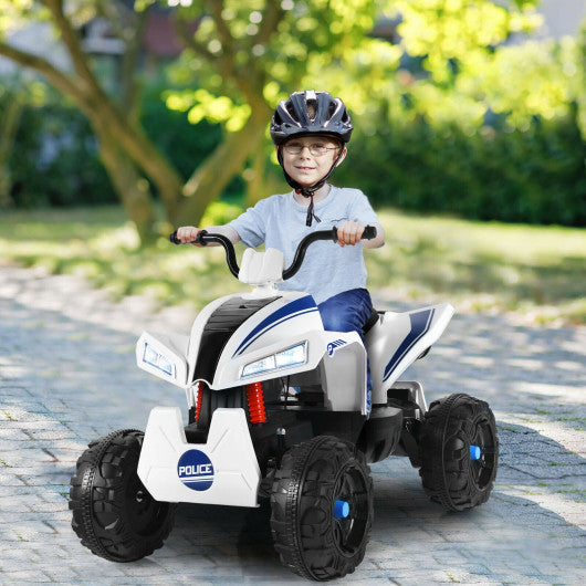 4 Wheels Quad Spring Suspension Kids Ride On ATV-White