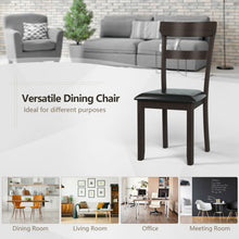 Load image into Gallery viewer, Set of 2 Dining Chairs With Rubber Wood Frame and Upholstered Faux Leather Seat
