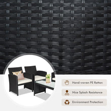 Load image into Gallery viewer, 4 Pcs Wicker Conversation Furniture Set Patio Sofa and Table Set-White
