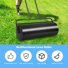 Load image into Gallery viewer, 36 x 12 Inch Tow Lawn Roller Water Filled Metal Push Roller-Black
