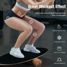 Load image into Gallery viewer, Wooden Balance Board Trainer Wobble Roller for Exercise Sports Training-Black
