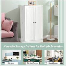 Load image into Gallery viewer, 2-Door Kitchen Storage Cabinet Pantry Cabinet with 6 Adjustable Shelves-White
