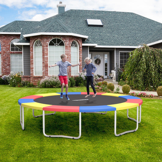 8 Feet Trampoline Spring Safety Cover without Holes-Multicolor