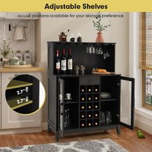 Load image into Gallery viewer, Storage Bar Cabinet with Framed Tempered Glass Door-Black
