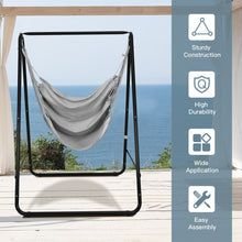 Load image into Gallery viewer, Hanging Padded Hammock Chair with Stand and Heavy Duty Steel-Gray
