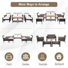 Load image into Gallery viewer, 7 Pieces Patio Rattan Cushioned Conversation Furniture Set
