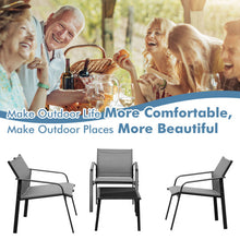 Load image into Gallery viewer, 4 Pieces Patio Furniture Set with Armrest Loveseat Sofas and Glass Table Deck-Gray
