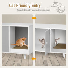 Load image into Gallery viewer, Cat Litter Box Enclosure with Divider and Double Doors-Gray
