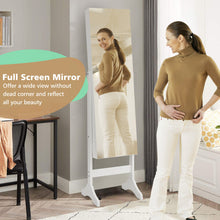 Load image into Gallery viewer, Standing Jewelry Cabinet with Full Length Mirror-White
