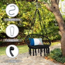 Load image into Gallery viewer, Cushioned Hammock Swing Chair with Hanging Kit-Black
