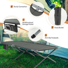 Load image into Gallery viewer, Extra Wide Folding Camping Bed with Carry Bag and Storage Bag-Gray

