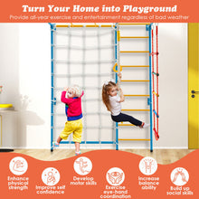 Load image into Gallery viewer, 7 In 1 Kids Indoor Gym Playground Swedish Wall Ladder-Yellow
