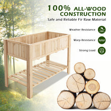 Load image into Gallery viewer, 47 Inch Wooden Raised Garden Bed with Bottom Shelf and Bed Liner
