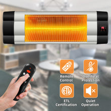 Load image into Gallery viewer, 1500W Adjustable Infrared Wall-Mounted Patio Heater with Remote Control
