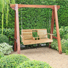 Load image into Gallery viewer, 5 Feet Porch Swing Chair with Adjustable Chains and Foldable Cup Holders
