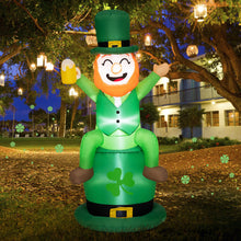 Load image into Gallery viewer, 5 Feet St Patrick&#39;s Day Inflatable Decoration Leprechaun Sitting on Hat
