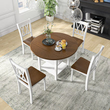 Load image into Gallery viewer, 5 Piece Round Kitchen Dining Set with Drop Leaf Table Top
