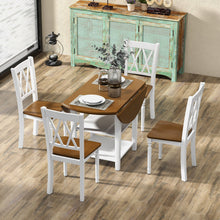 Load image into Gallery viewer, 5 Piece Round Kitchen Dining Set with Drop Leaf Table Top
